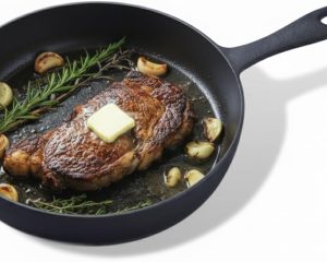 Naturally Non-Stick 10 Inch Pre-Seasoned Cast Iron Frying Pan - Smooth Nonstick Finish for Grilling, Frying, Sauteing, Searing, Baking - Use on Oven, Stove, Grill, or Campfire
