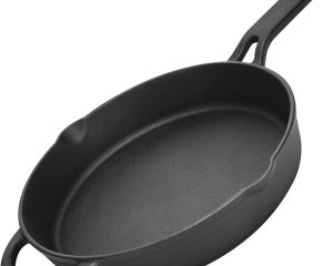 Cast Iron Skillets, Pre-Seasoned Heavy Duty Cast Iron Frying Pan, Large Cooking Pan with Superior Heat Retention for Steak, Eggs, Bacon, Stovetop, Oven, Grill & Campfire