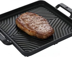Cast Iron Grill Pan, Skillet Steak Pan (10 inch)