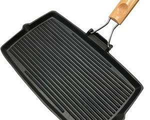 Rectangular Thick Cast Iron Skillet Bbq Grill Pan Stripe Steak Pot Uncoated Non-stick Frying Pan Barbecue Picnic Pot