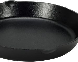 Pre-Seasoned Cast Iron Skillet, Oven Safe, Even Heating, Heat Distribution, Stove Compatible, Heavy-Duty, 15-Inch, Black